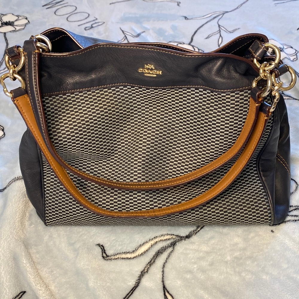 Coach Blue Knitted Handbag